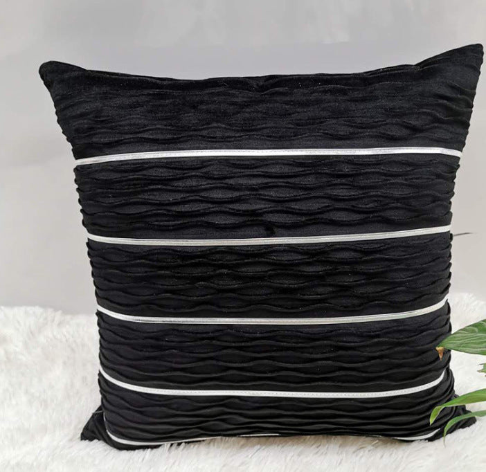 Luxury Striped Velvet Pillow Covers – Soft Flannel Cushion Cases for Sofa & Bed