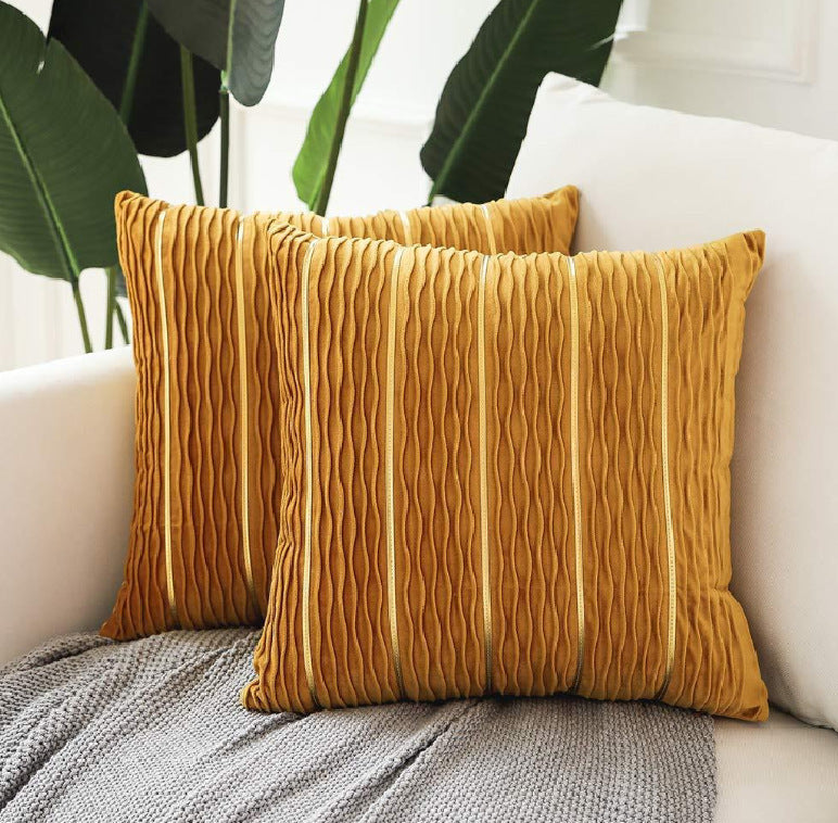 Luxury Striped Velvet Pillow Covers – Soft Flannel Cushion Cases for Sofa & Bed