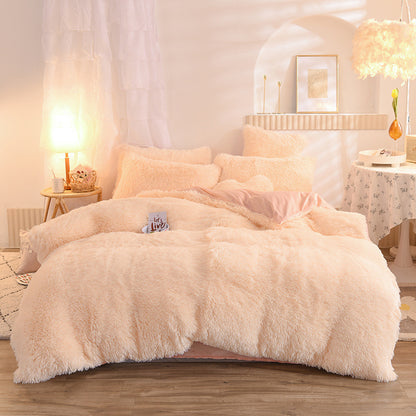 Luxury Thick Fleece Bedding Set – Fluffy Plush Duvet Cover & Pillowcases for Winter