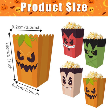 12Pcs Halloween Popcorn Boxes – Party Snack & Candy Treat Containers for Spooky Events