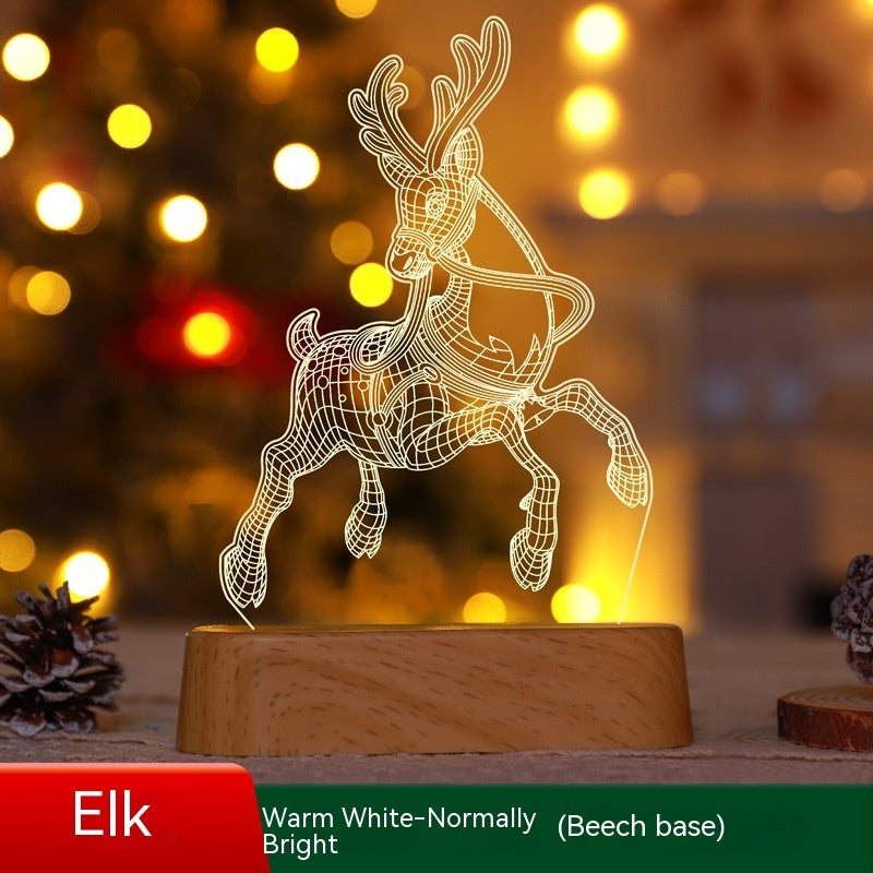 Christmas 3D LED Acrylic Lamp – Kids Night Light & Holiday Home Decoration