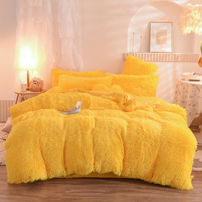Luxury Thick Fleece Bedding Set – Fluffy Plush Duvet Cover & Pillowcases for Winter