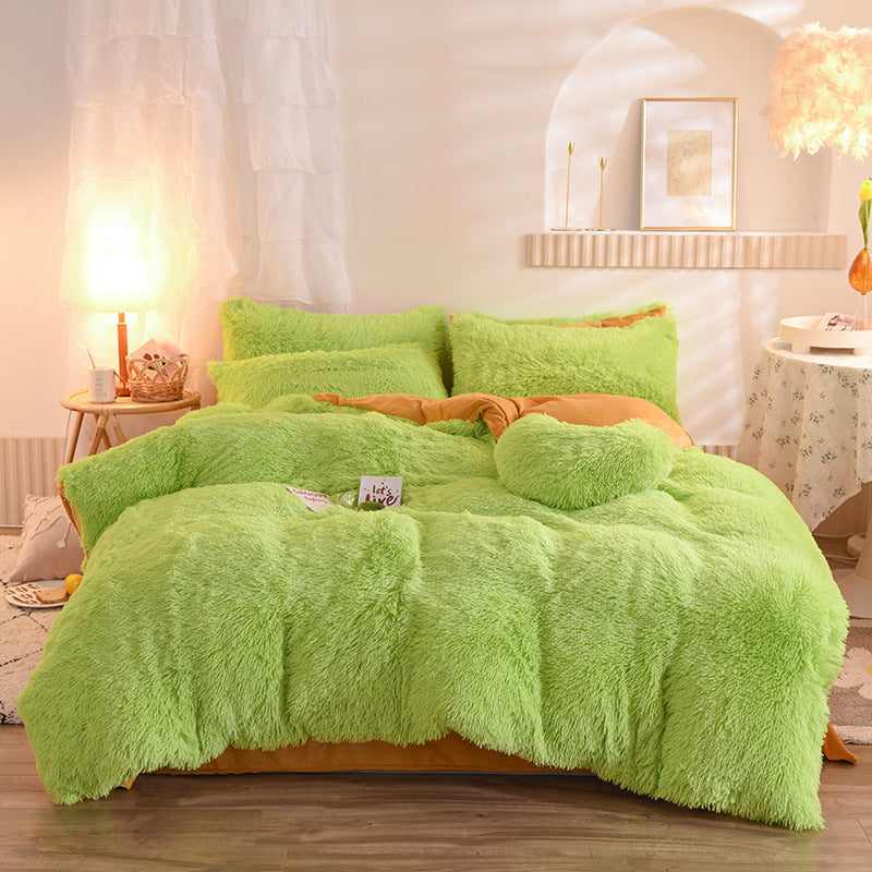 Luxury Thick Fleece Bedding Set – Fluffy Plush Duvet Cover & Pillowcases for Winter