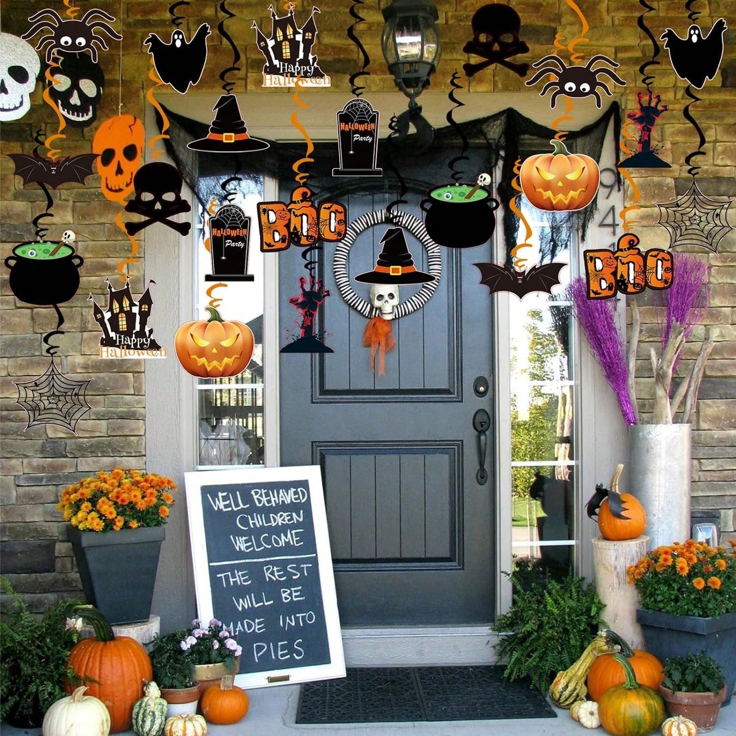 36Pcs Halloween Hanging Swirl Decorations – Spooky Ceiling Party Decor for Home & Office