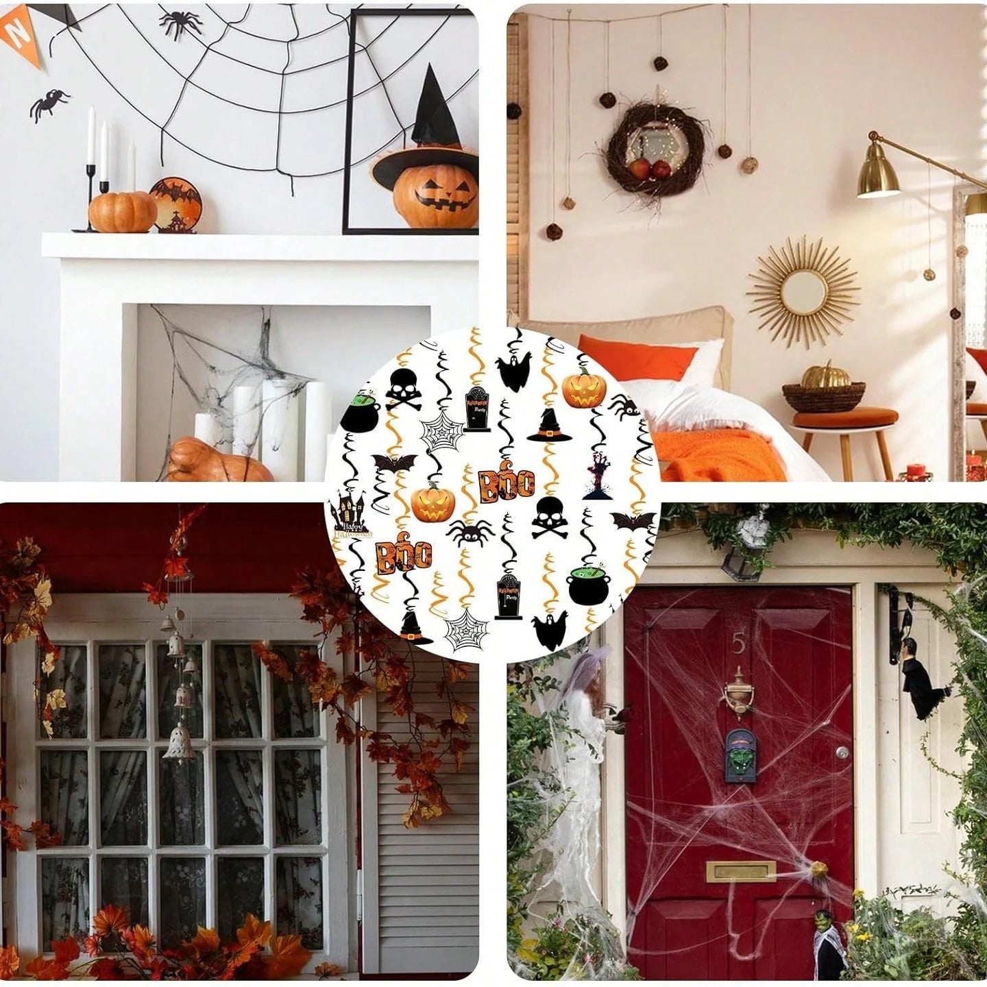 36Pcs Halloween Hanging Swirl Decorations – Spooky Ceiling Party Decor for Home & Office
