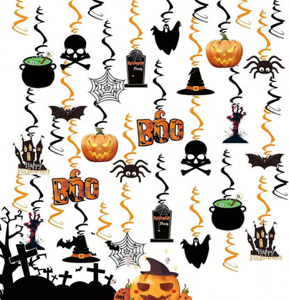 36Pcs Halloween Hanging Swirl Decorations – Spooky Ceiling Party Decor for Home & Office