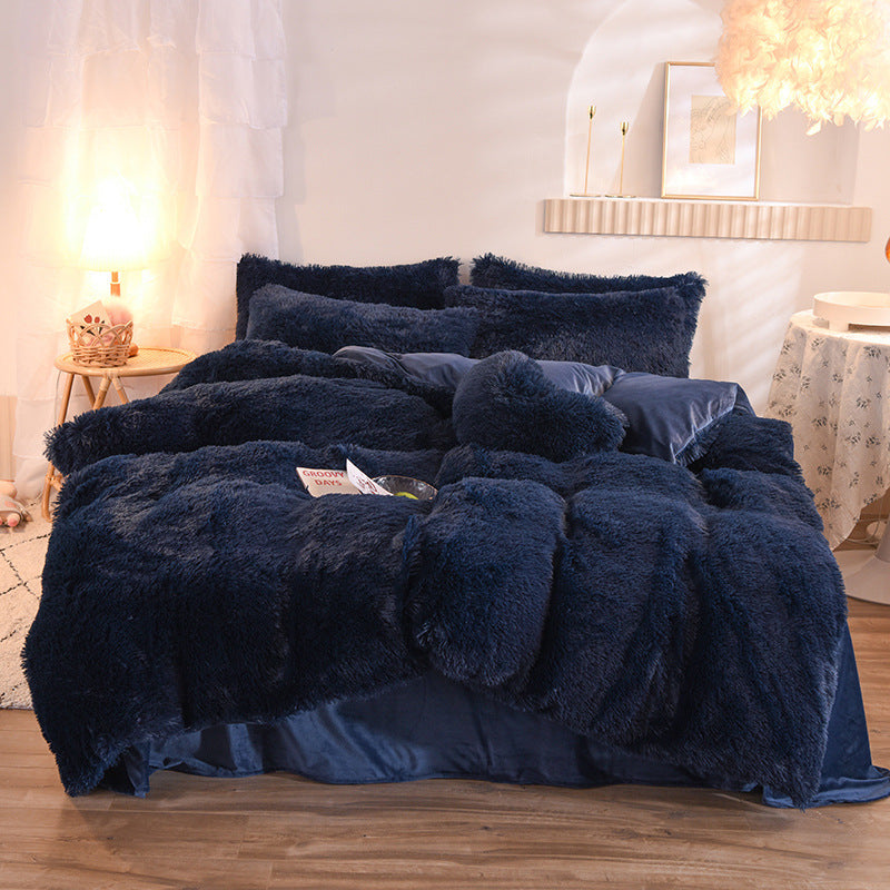 Luxury Thick Fleece Bedding Set – Fluffy Plush Duvet Cover & Pillowcases for Winter