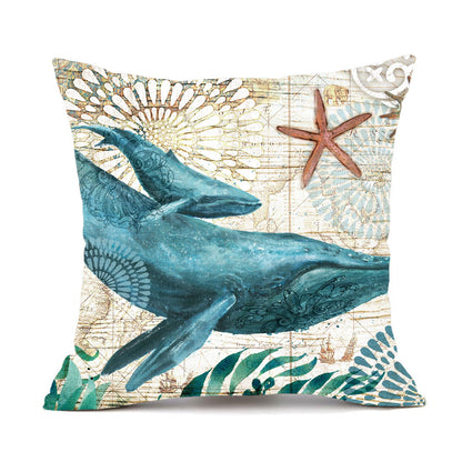 Cushion Covers Sea Turtle Print – Coastal Throw Pillow Cases for Sofa, Chair & Home Decor
