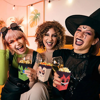 12Pcs Halloween Popcorn Boxes – Party Snack & Candy Treat Containers for Spooky Events