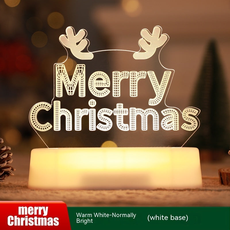 Christmas 3D LED Acrylic Lamp – Kids Night Light & Holiday Home Decoration