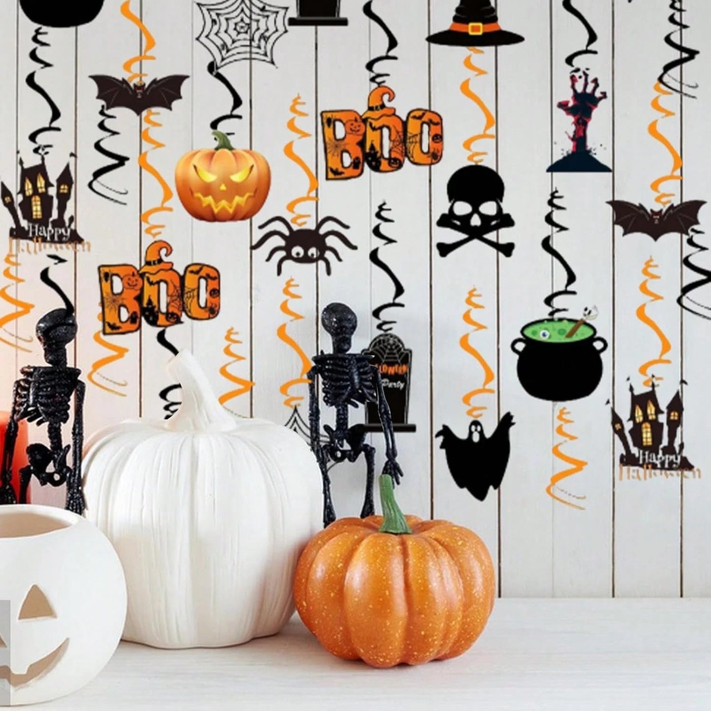 36Pcs Halloween Hanging Swirl Decorations – Spooky Ceiling Party Decor for Home & Office