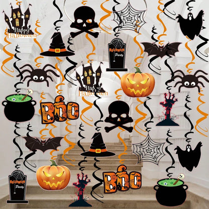 36Pcs Halloween Hanging Swirl Decorations – Spooky Ceiling Party Decor for Home & Office