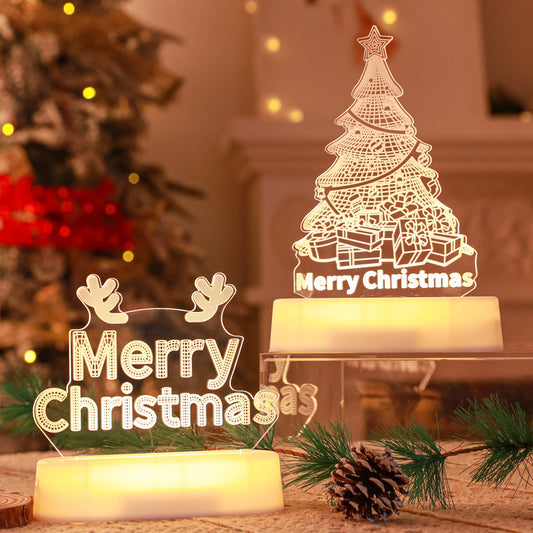 Christmas 3D LED Acrylic Lamp – Kids Night Light & Holiday Home Decoration