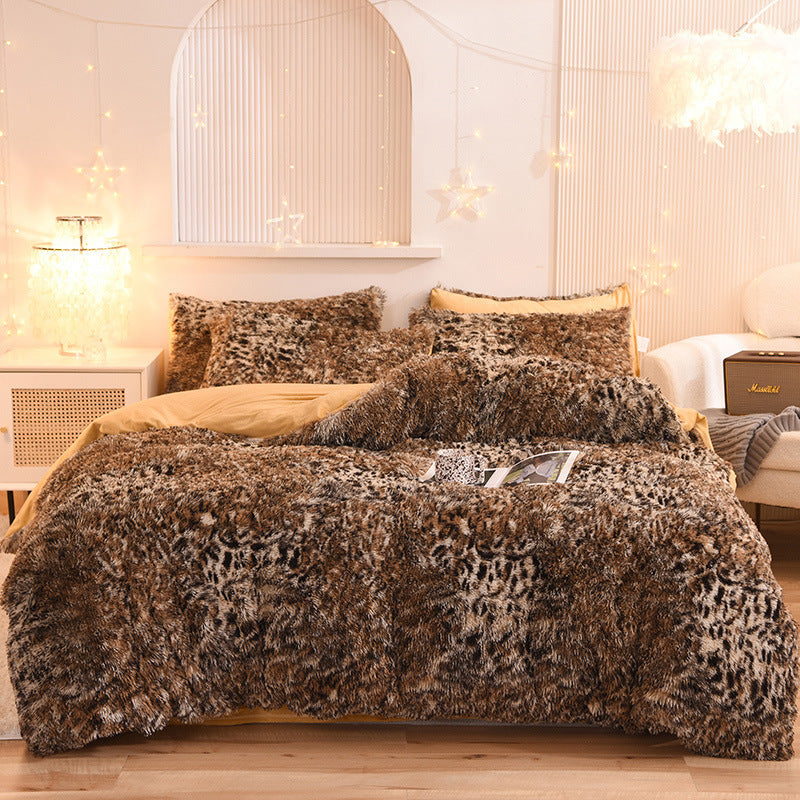 Luxury Thick Fleece Bedding Set – Fluffy Plush Duvet Cover & Pillowcases for Winter