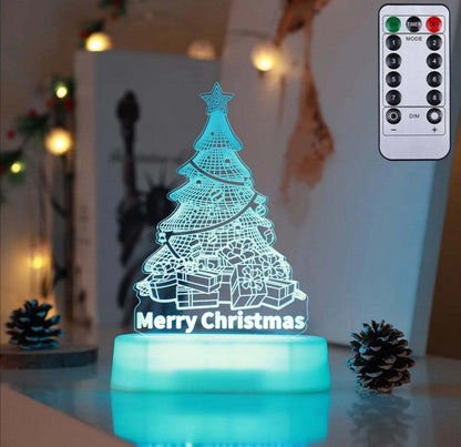 Christmas 3D LED Acrylic Lamp – Kids Night Light & Holiday Home Decoration